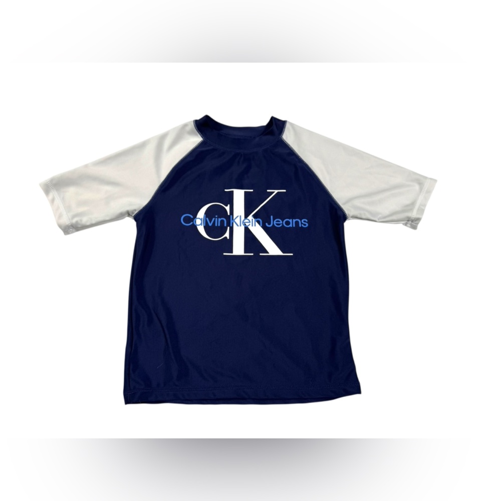 Calvin Klein Short Sleeve Shirt in Navy/White Size 5‎ Boys
